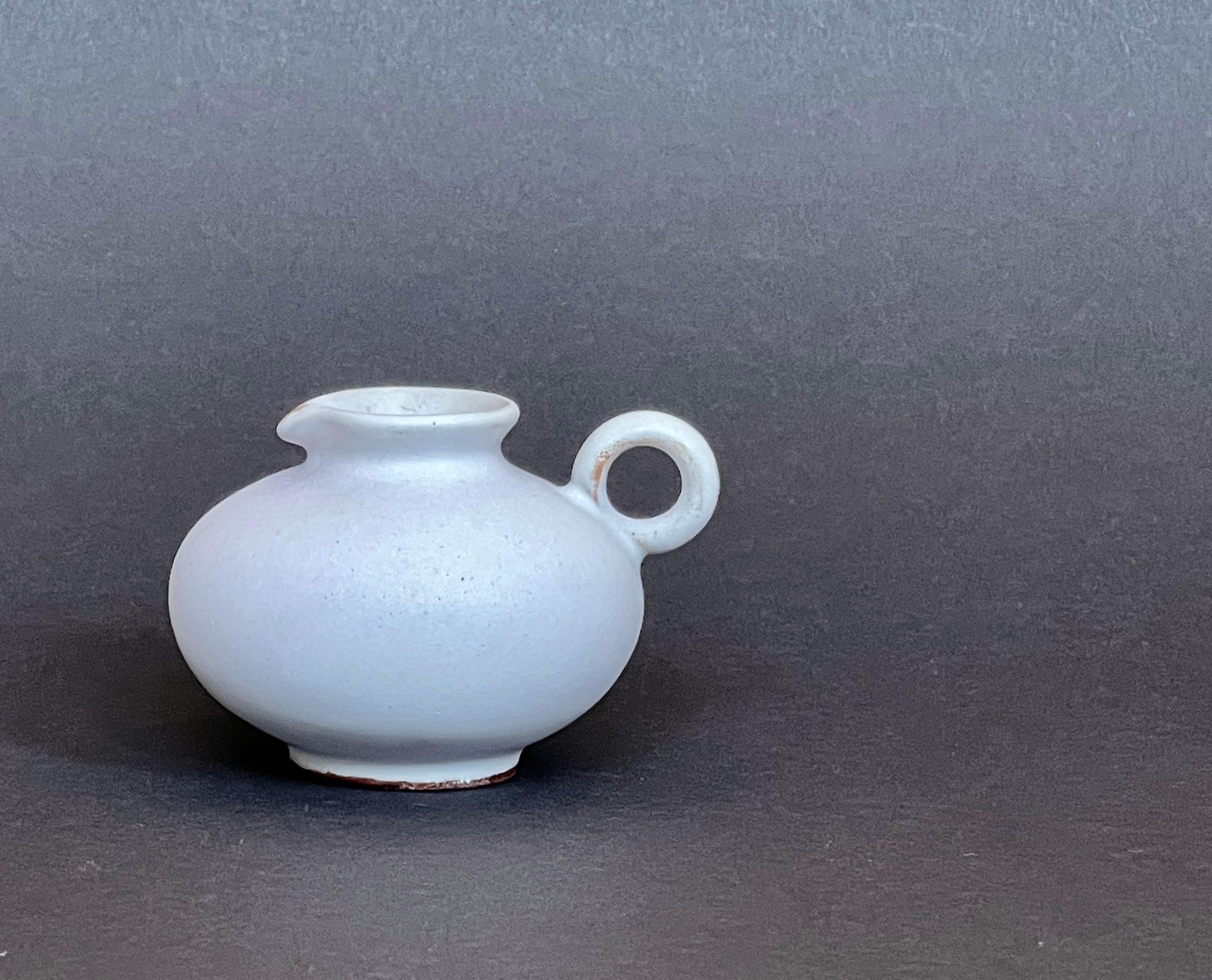 Mid-Century Studio-Keramikvase, mattes Weiß von Marschner, Westdeutschland (Moderne der Mitte des Jahrhunderts) im Angebot