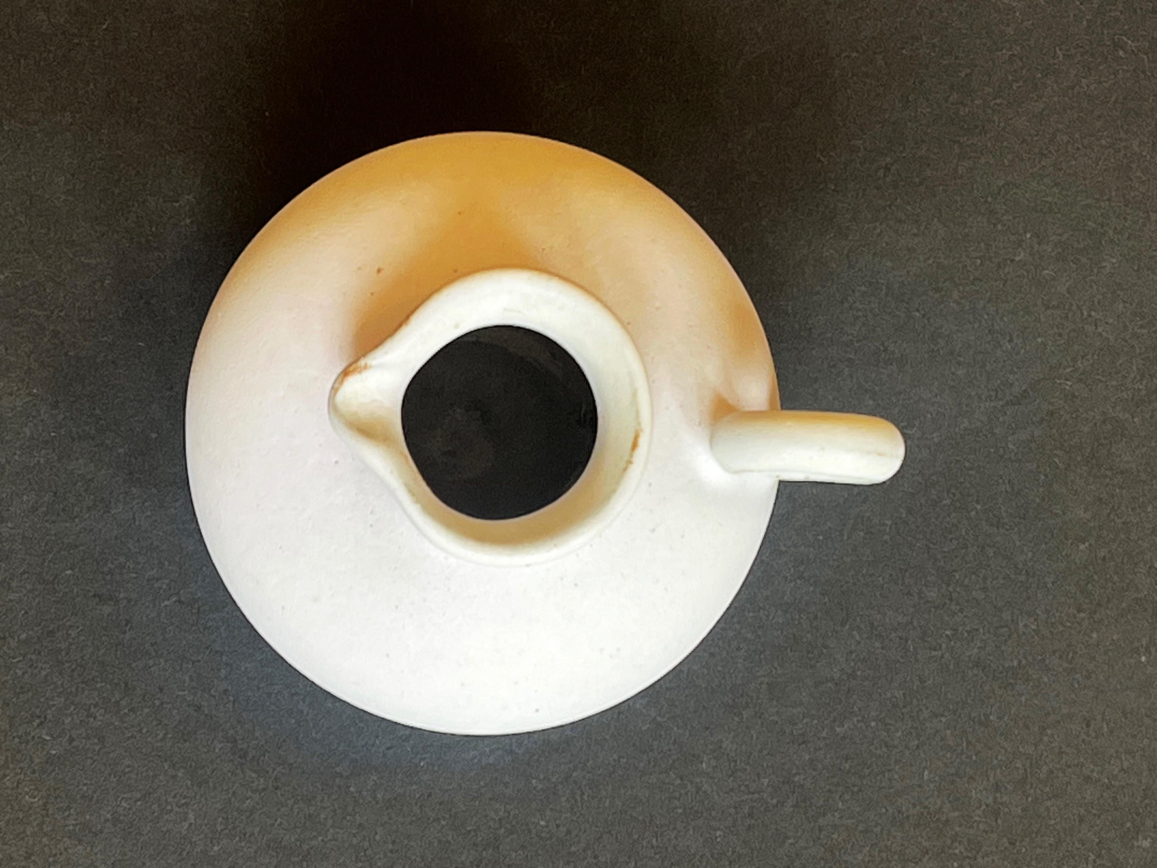 Mid-Century Studio-Keramikvase, mattes Weiß von Marschner, Westdeutschland (Handgefertigt) im Angebot