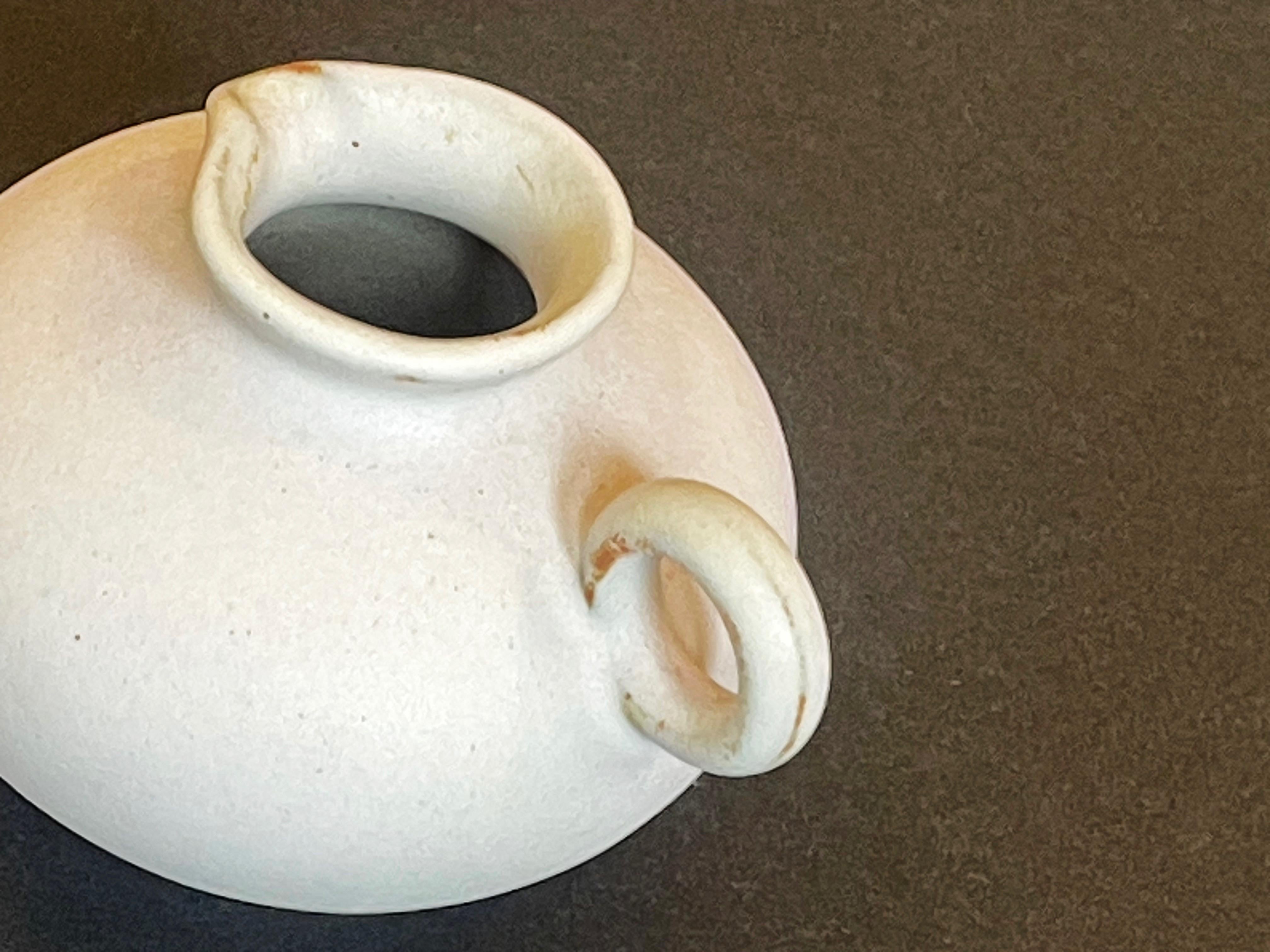 Mid-Century Studio-Keramikvase, mattes Weiß von Marschner, Westdeutschland (20. Jahrhundert) im Angebot
