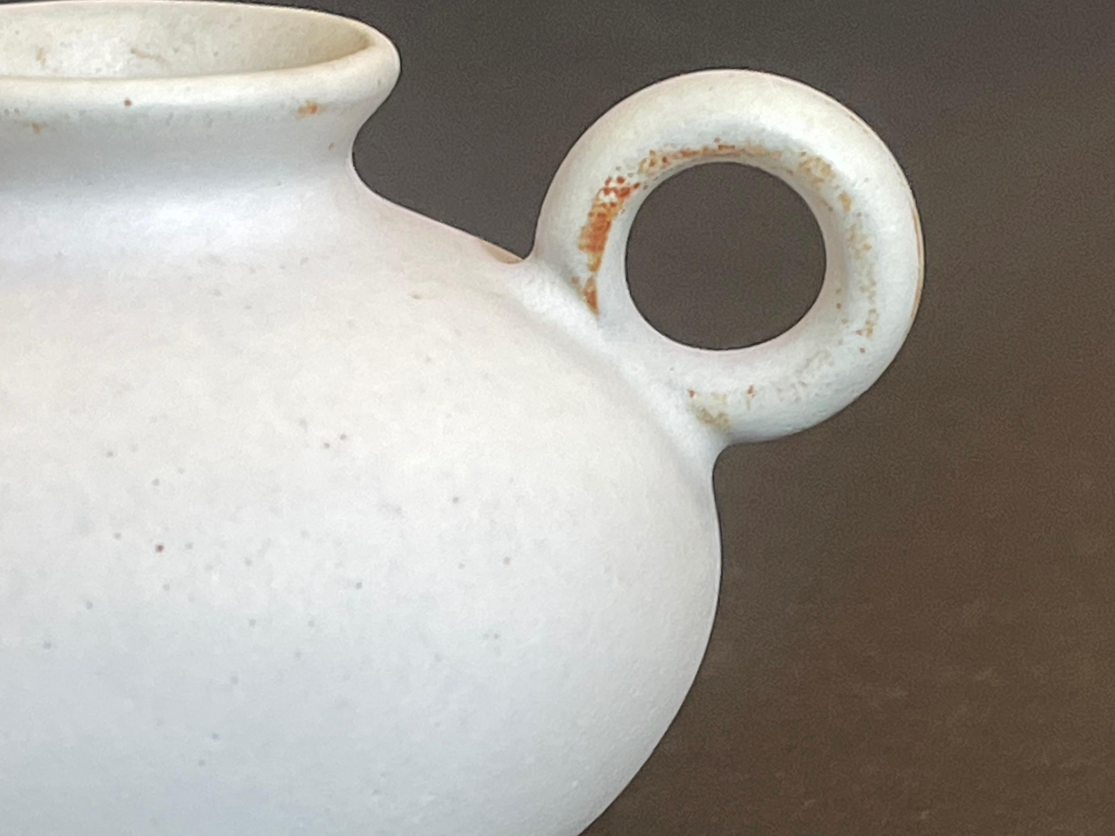 Mid-Century Studio-Keramikvase, mattes Weiß von Marschner, Westdeutschland im Angebot 2