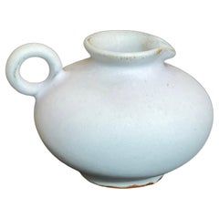 Mid-Century Studio-Keramikvase, mattes Weiß von Marschner, Westdeutschland