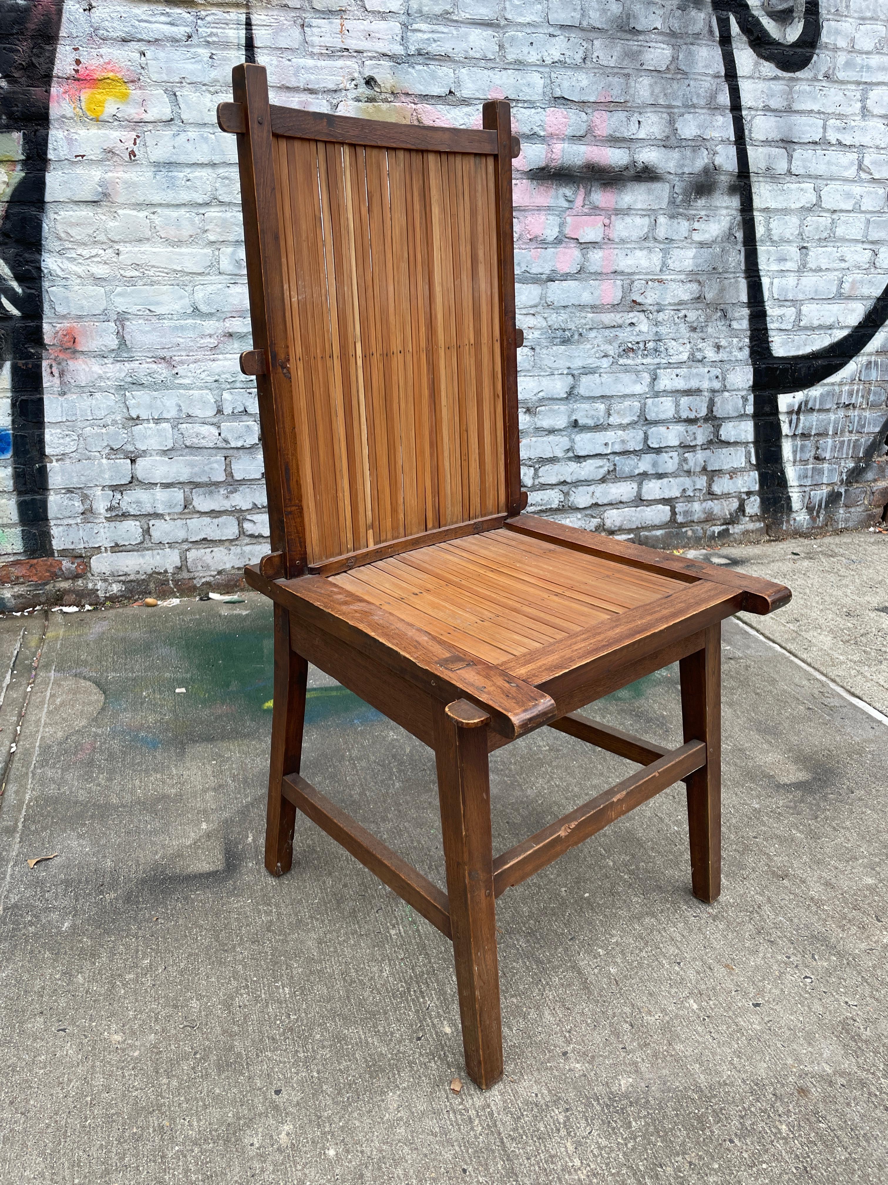 hand-assembled wooden chairs