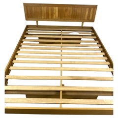 Mid Century Studio Craft Oak floating platform Queen bed by Charles Webb