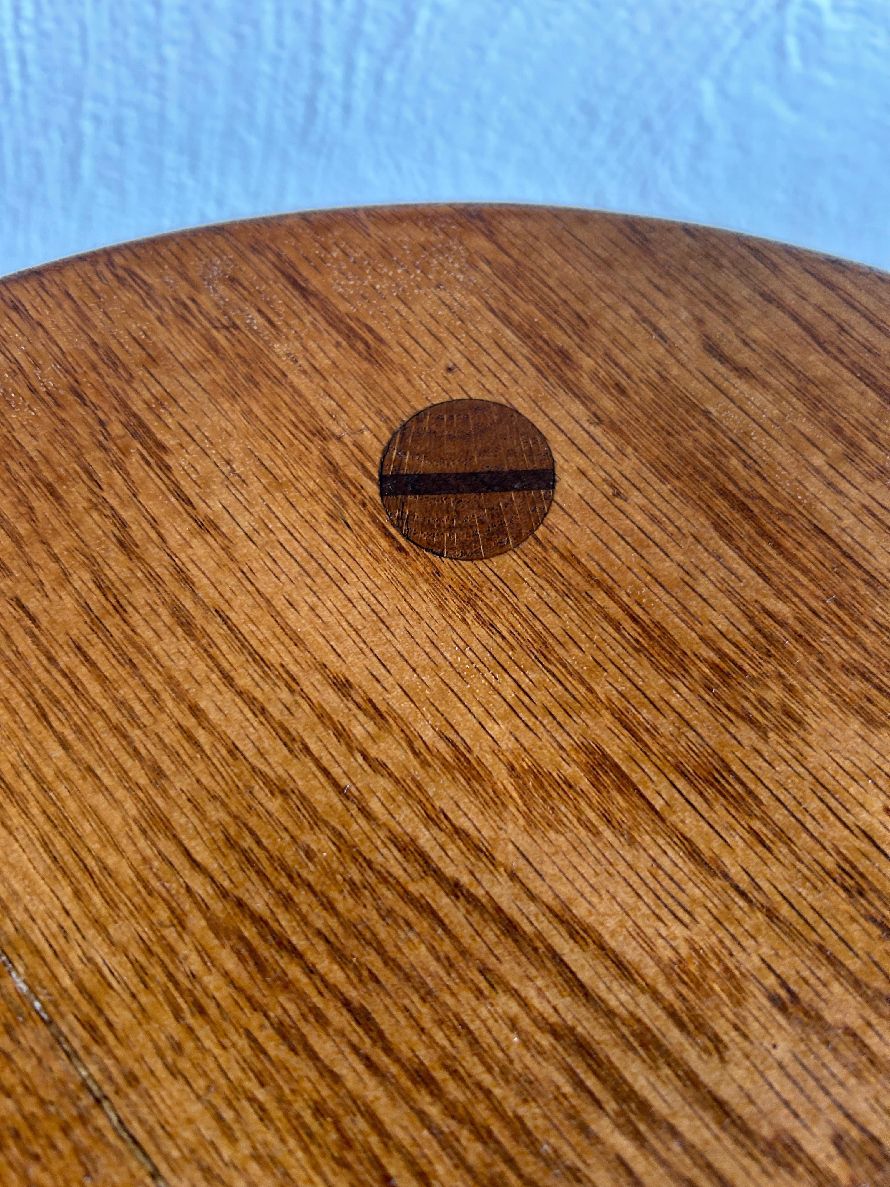 American Mid century studio craft solid oak simple stool For Sale