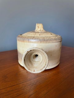 Mid Century Studio Crafted Lidded Container with Handle Number 1