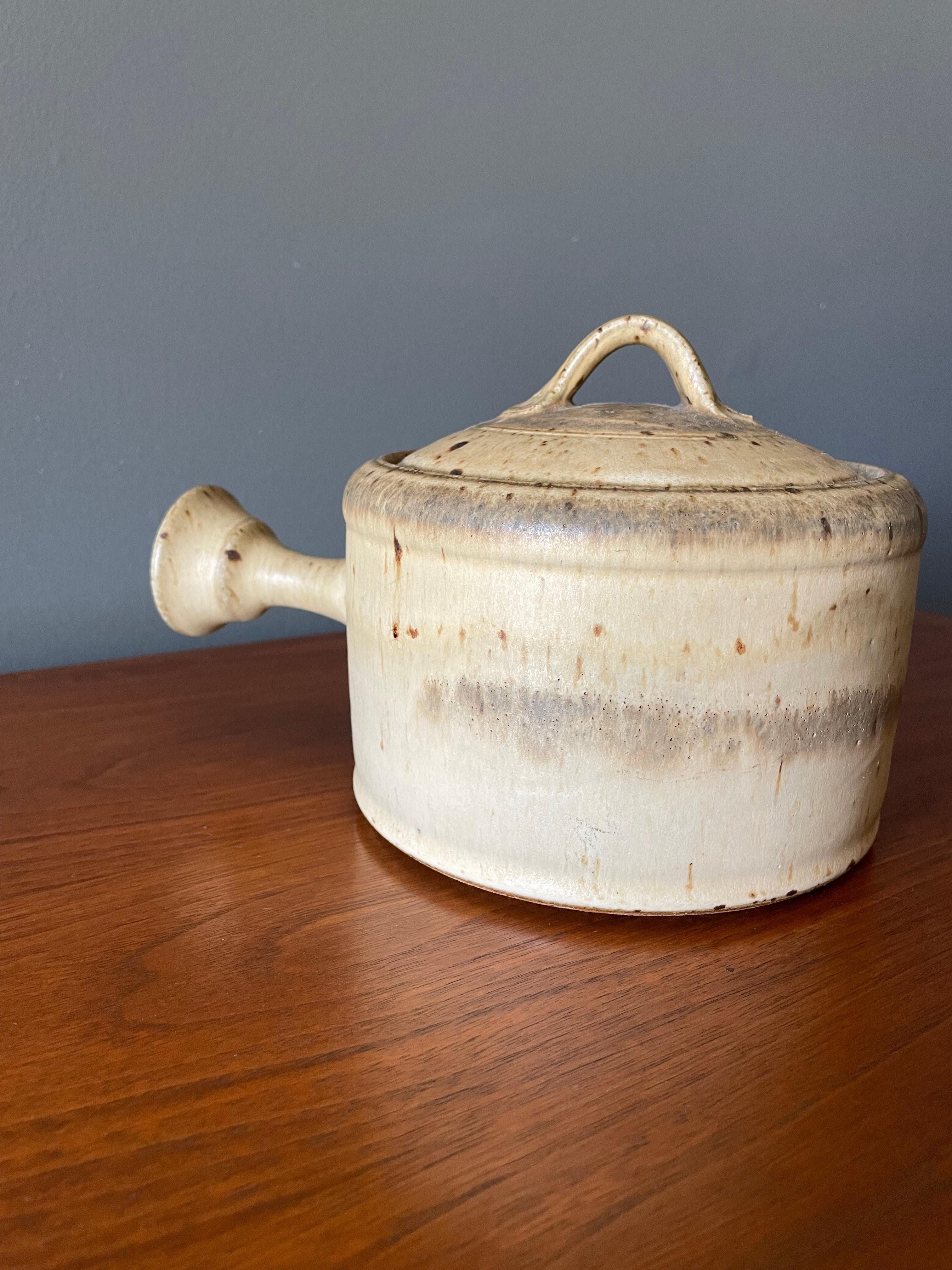 Mid-Century Modern Mid Century Studio Crafted Lidded Container with Handle Number 1 For Sale