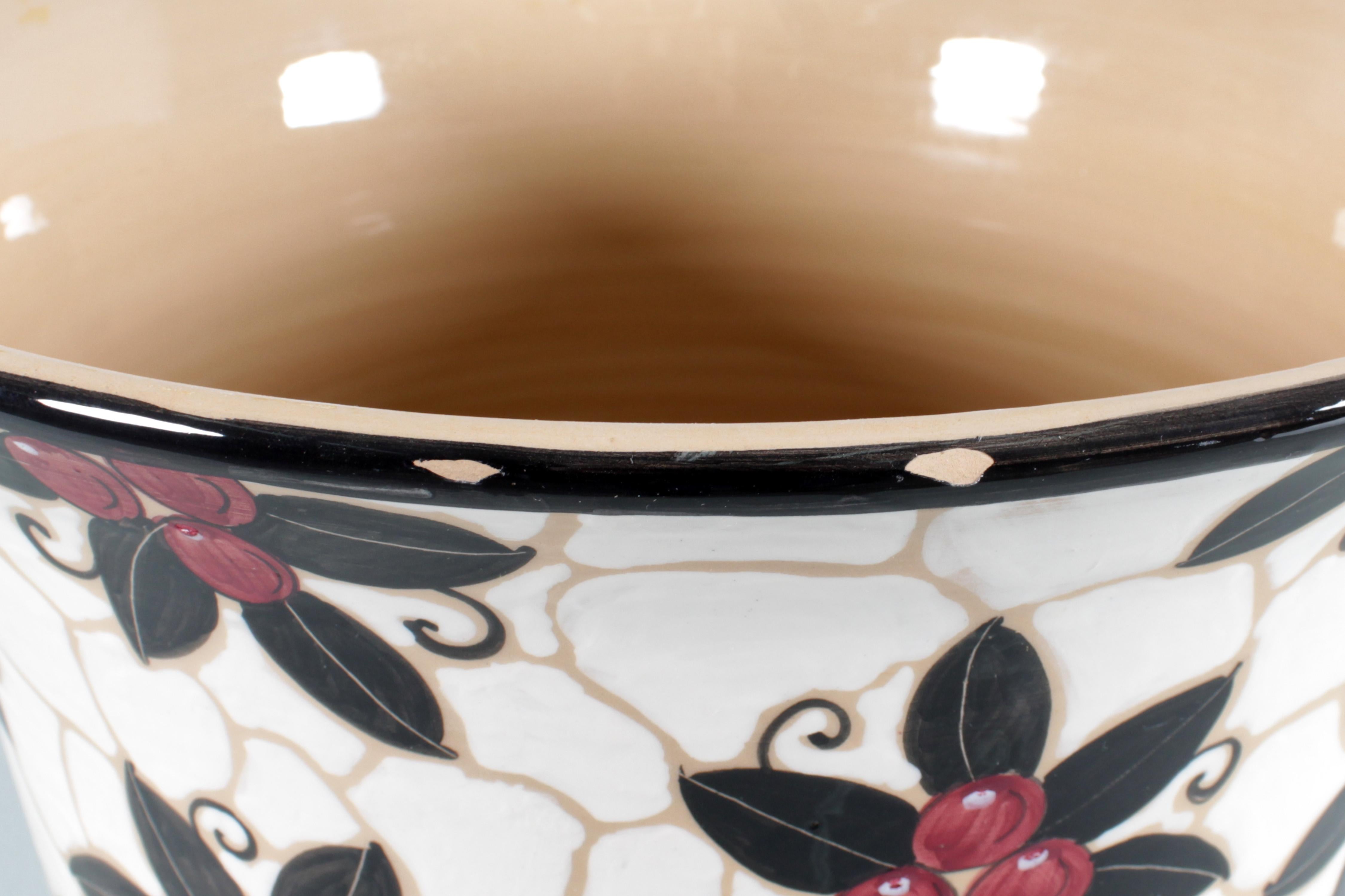 Mid-Century Studio Ernan Albisola Hand-Glazed Ceramic Cachepot 70s Italy For Sale 6