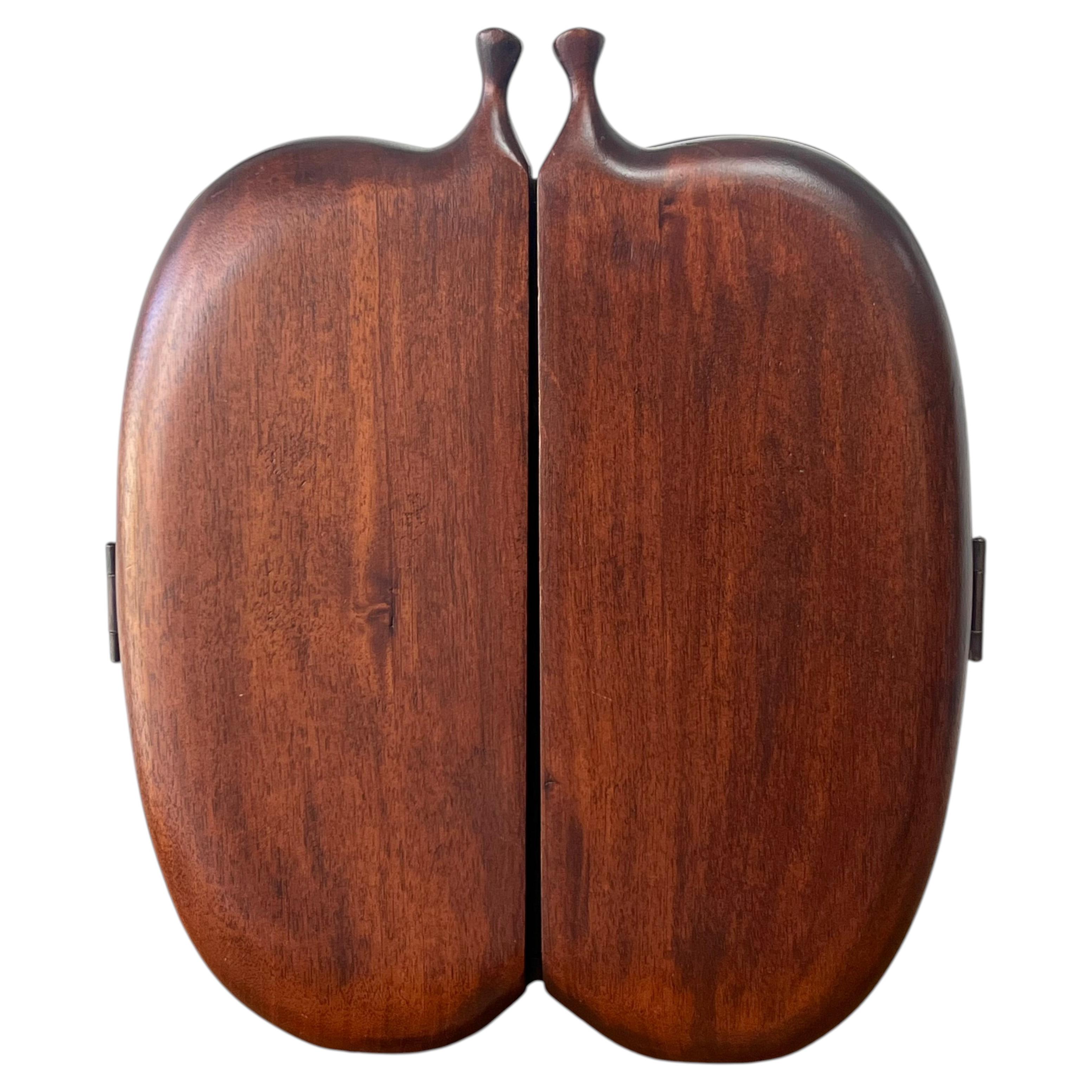 Mid Century Studio Handcrafted Wood Table Bar Cabinet, Circa 1960s