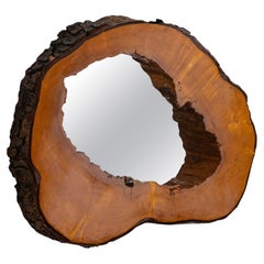 Mid-Century Studio Made Live Edge Wood Mirror