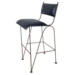 Mid-Century Studio-Made Sculptural Iron Bar Stool