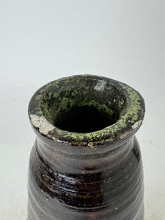 Mid-Century Studio Pottery Bottle Vase with Crackle Glaze, c. 1960s