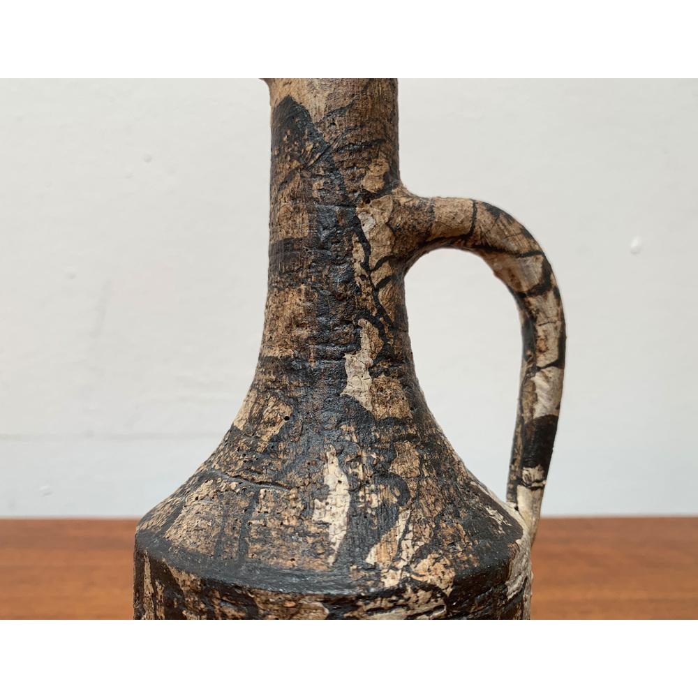 Mid-Century Studio Pottery Brutalist Carafe Vase by Gerhard Liebenthron, 1976s For Sale 4