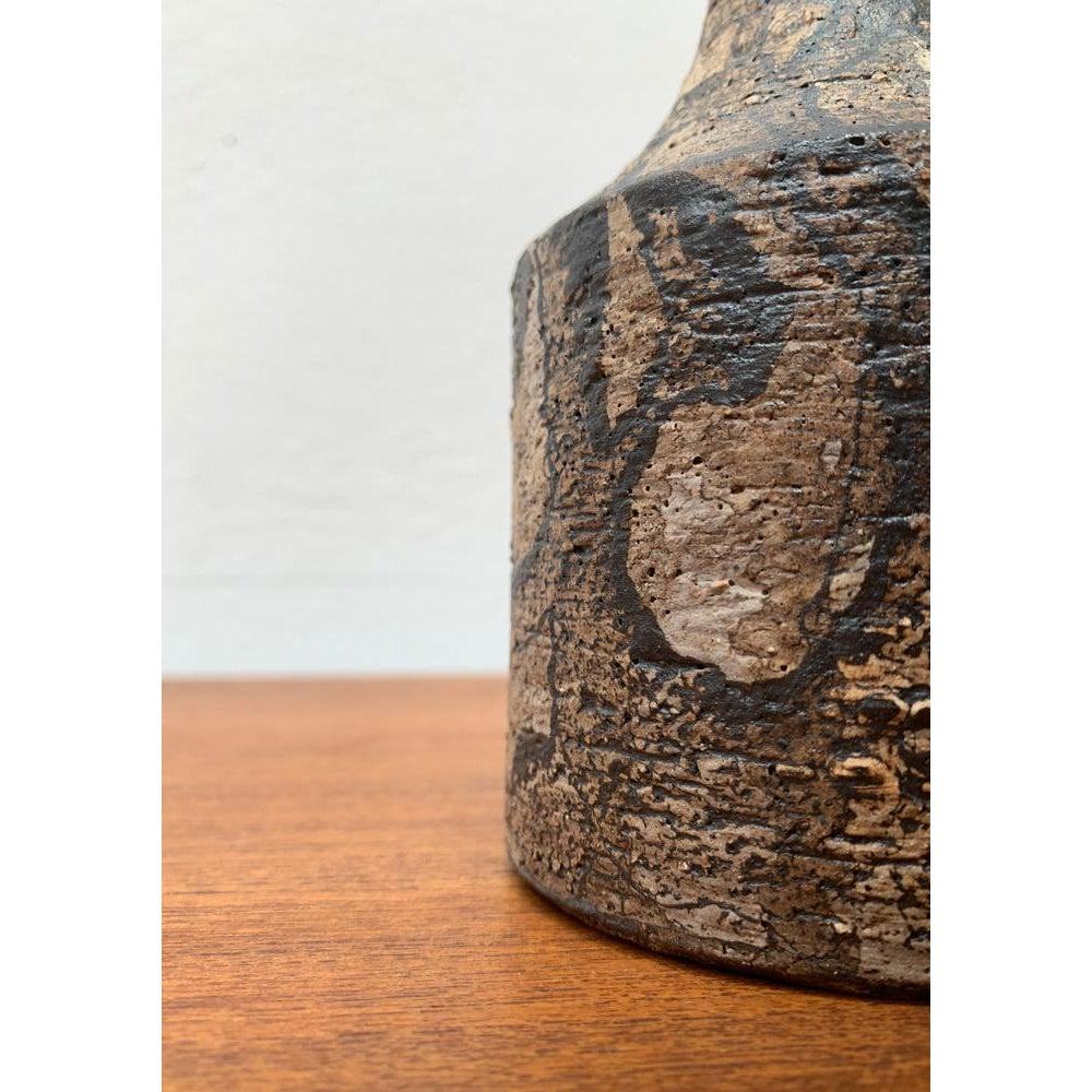 Mid-Century Studio Pottery Brutalist Carafe Vase by Gerhard Liebenthron, 1976s For Sale 6