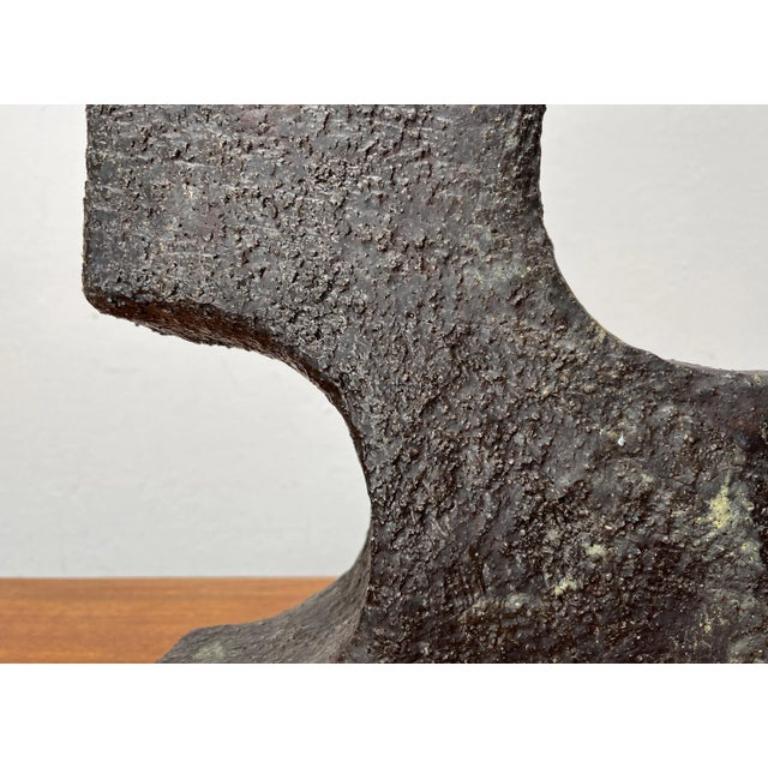 Metal Mid-Century Studio Pottery Brutalist Table Lamp, 1960s For Sale