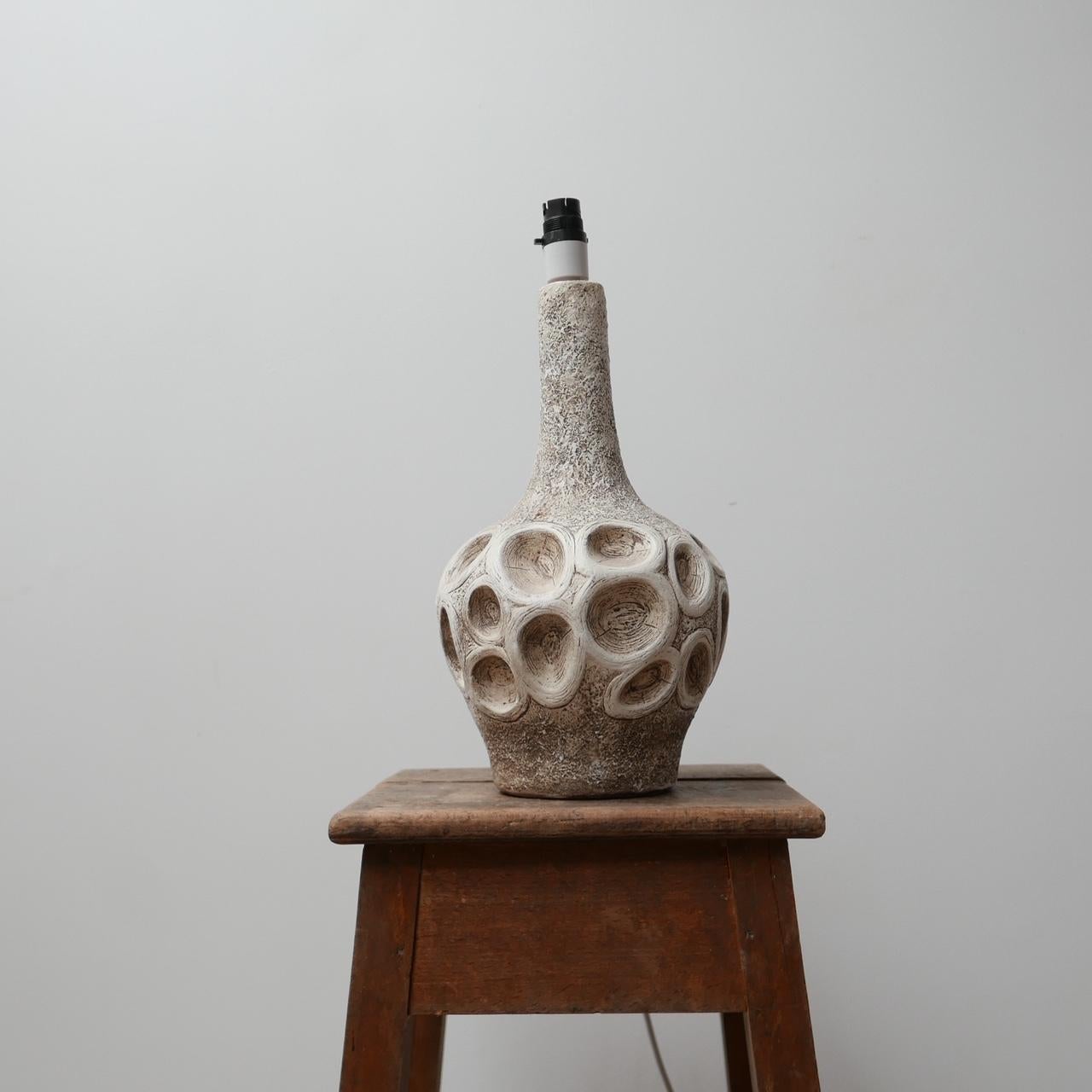 Midcentury Studio Pottery Chalkware English Table Lamp 2