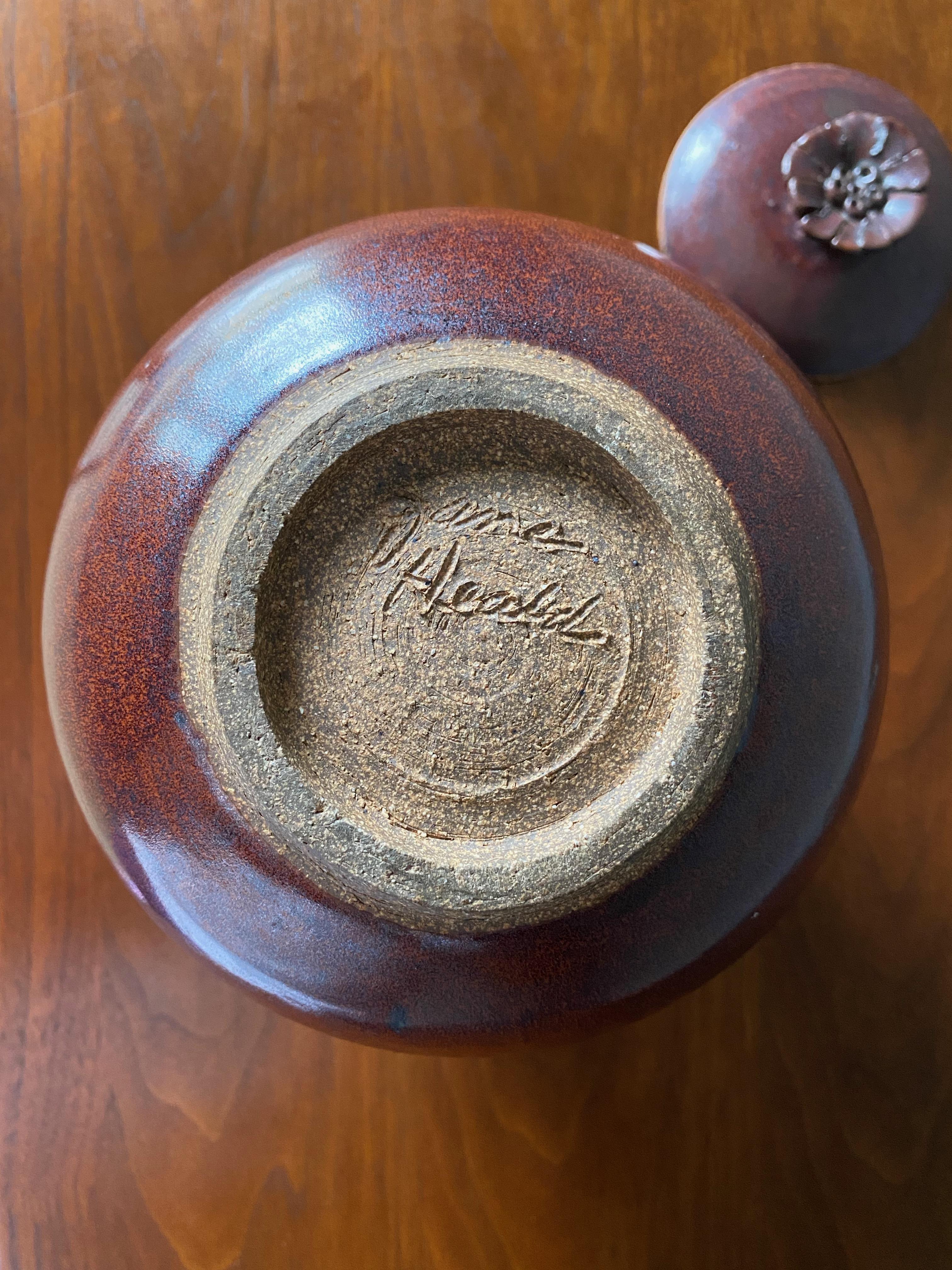 20th Century Mid Century Studio Pottery Lidded Ceramic Jar For Sale