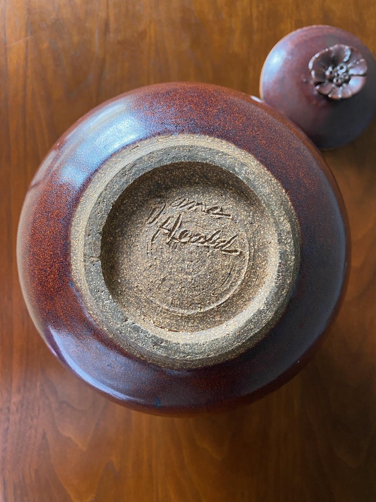 Mid Century Studio Pottery Lidded Ceramic Jar For Sale at 1stDibs