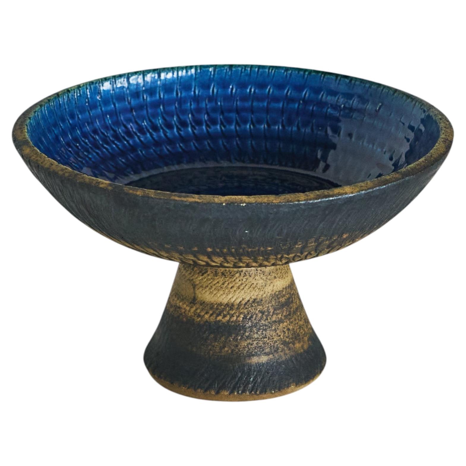 Mid Century Studio Pottery Pedestal Bowl or Centerpiece For Sale