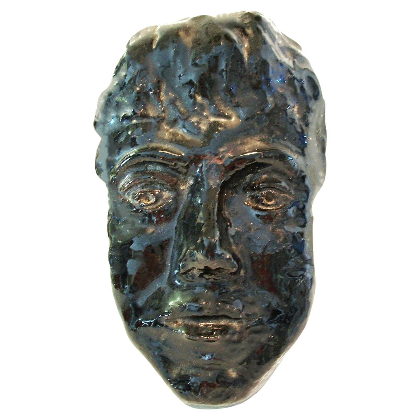 Mid Century Studio Pottery Portrait in Relief - Signed & Dated - Circa 1969 For Sale
