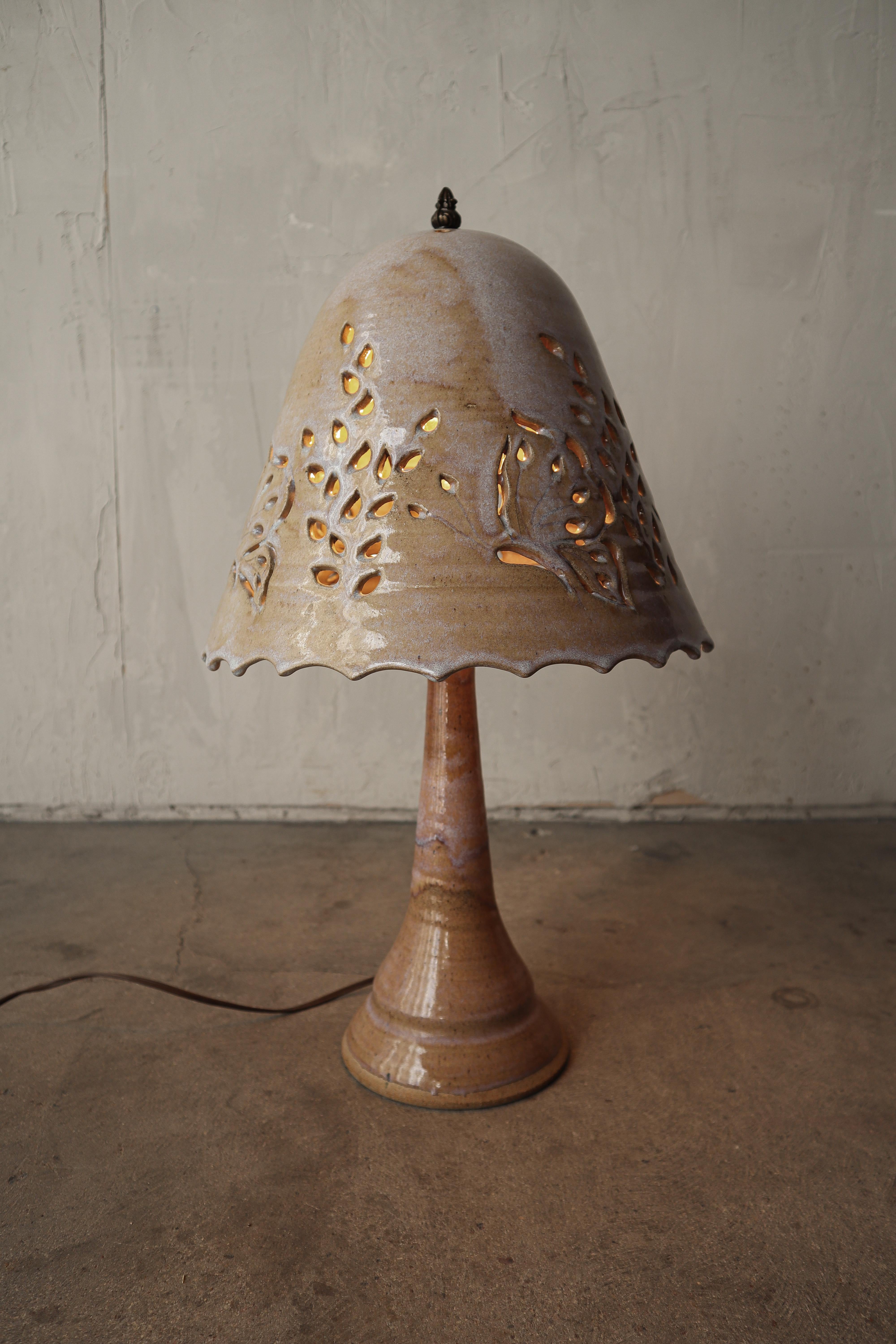 Ceramic Mid Century Studio Pottery Stoneware Table Lamp For Sale