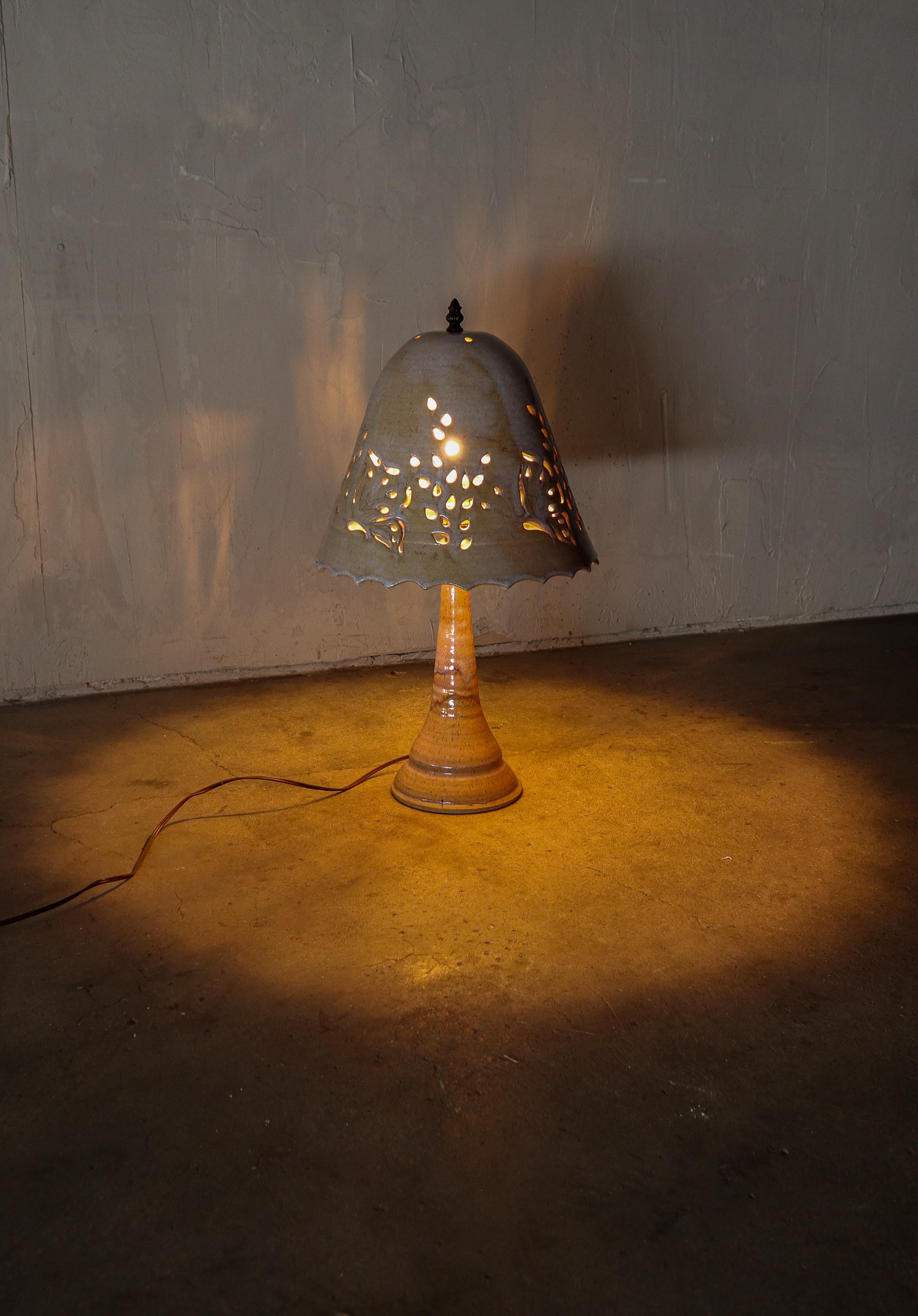 Mid Century Studio Pottery Stoneware Table Lamp For Sale 1