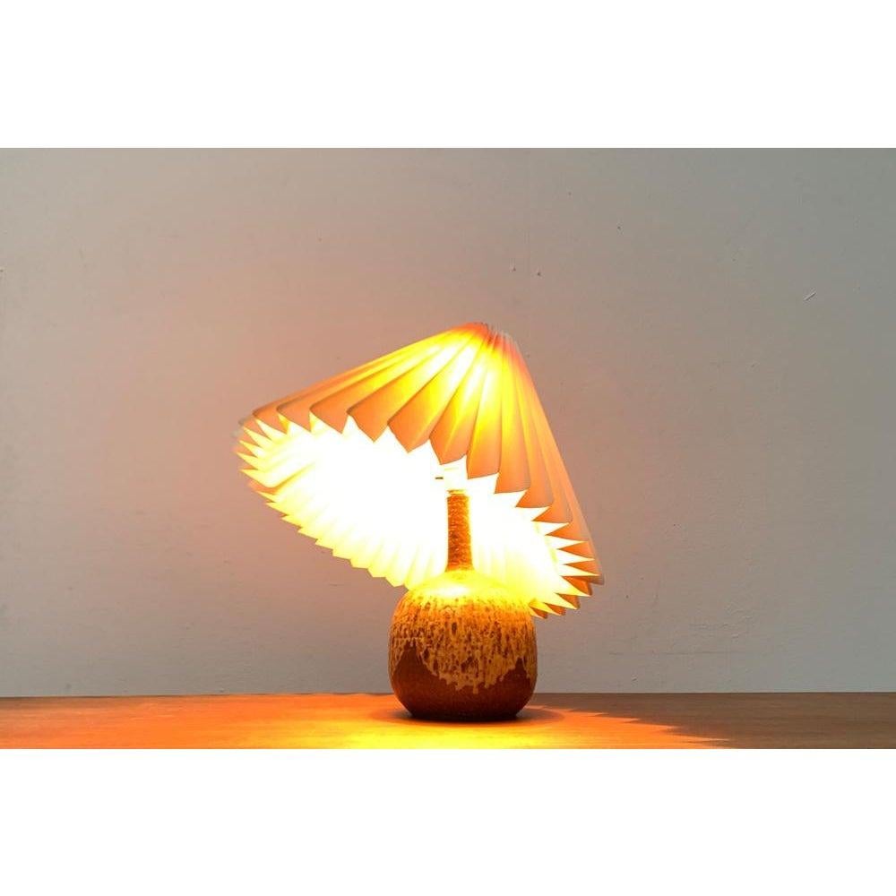 Mid-Century Studio Pottery Table Lamp from Visby Denmark, 1960s, in Very Good conditions. Designed 1960 to 1969 This piece has an attribution mark, It is completely authentic for any authenticity issues arising from misattribution, European Plug (up