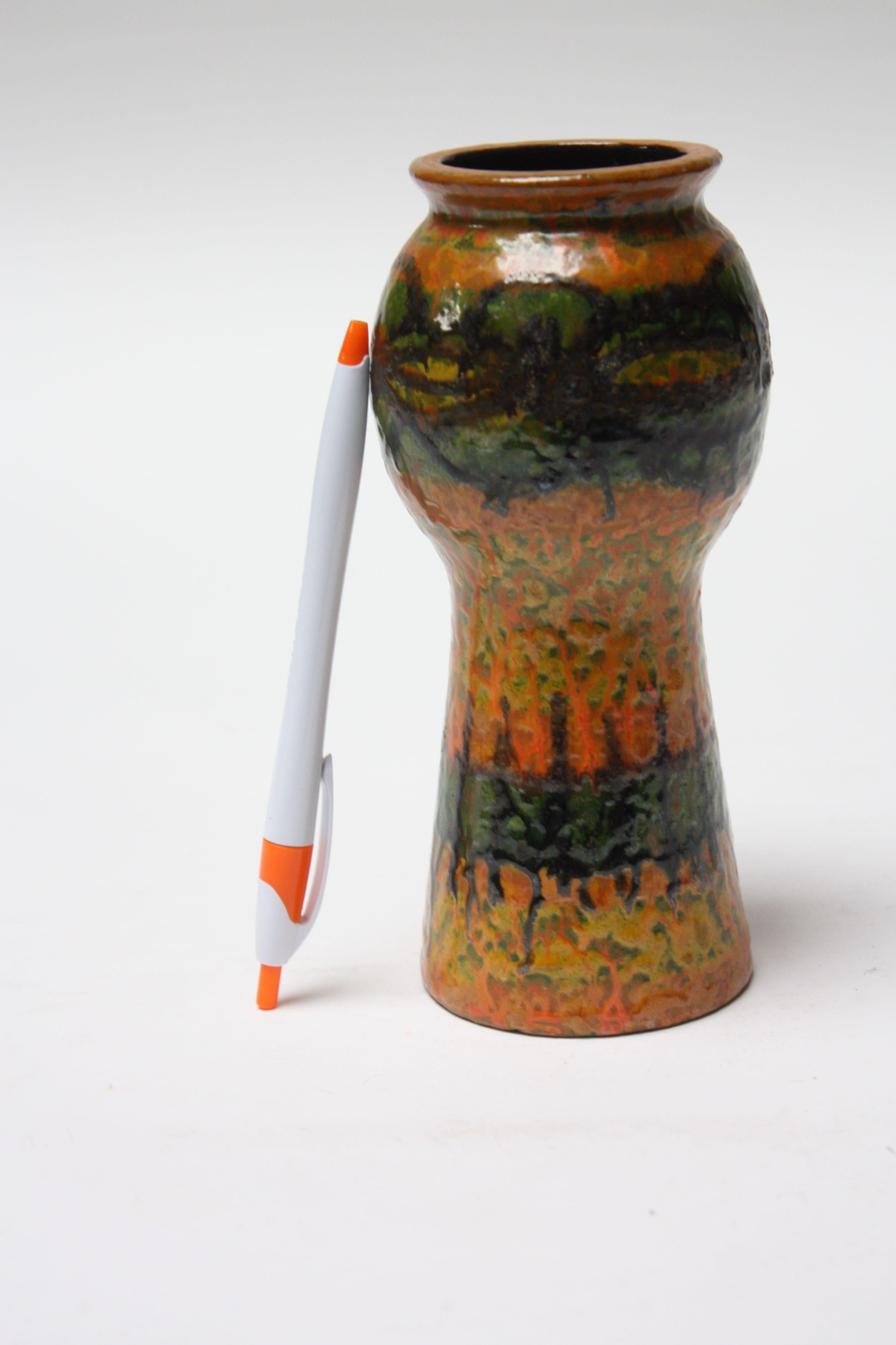 Mid-Century Modern Midcentury Studio Pottery Terracotta Vase For Sale