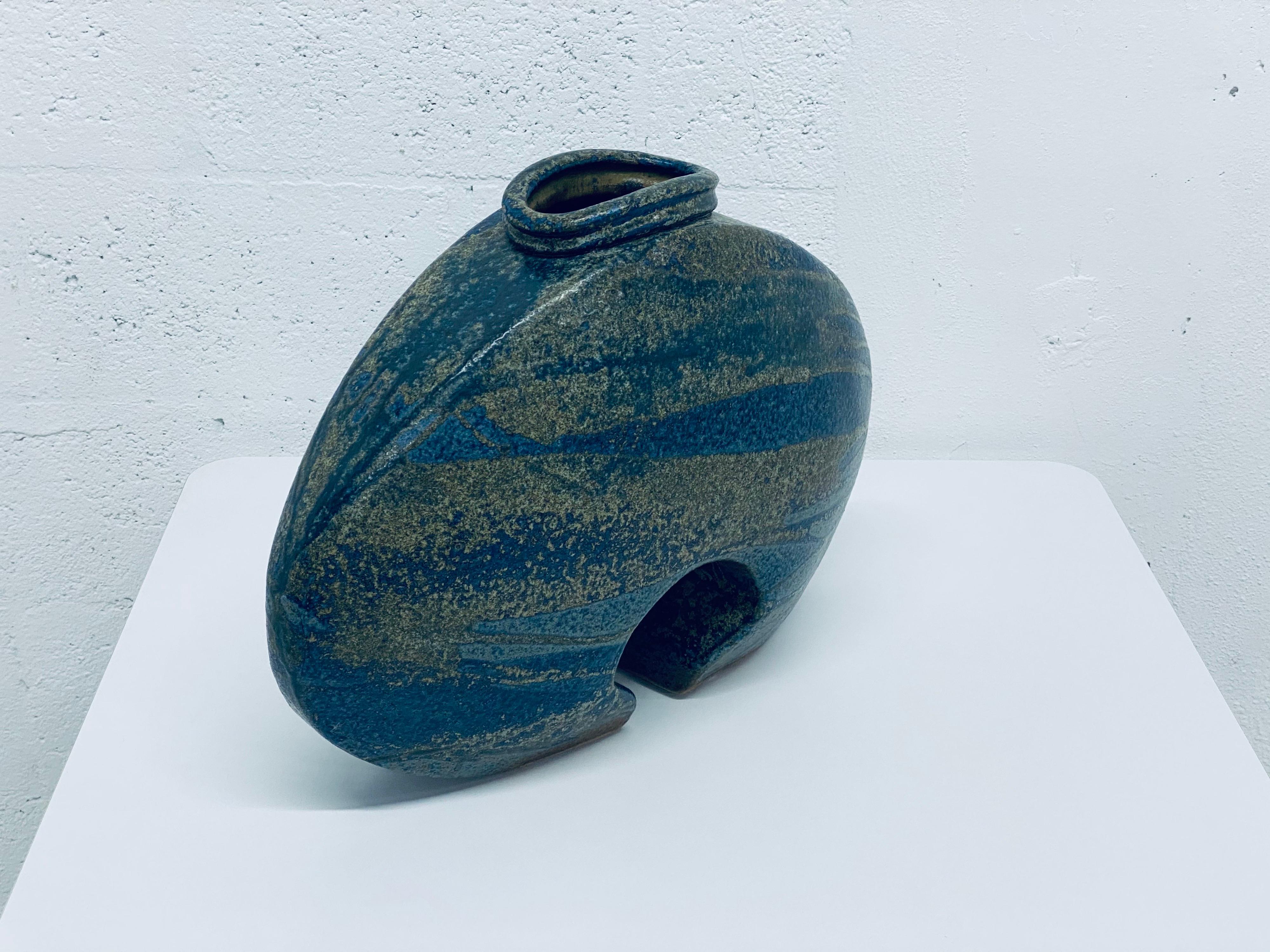 Mid-Century Studio Pottery Vase by Aleph Hammer, Signed For Sale 2