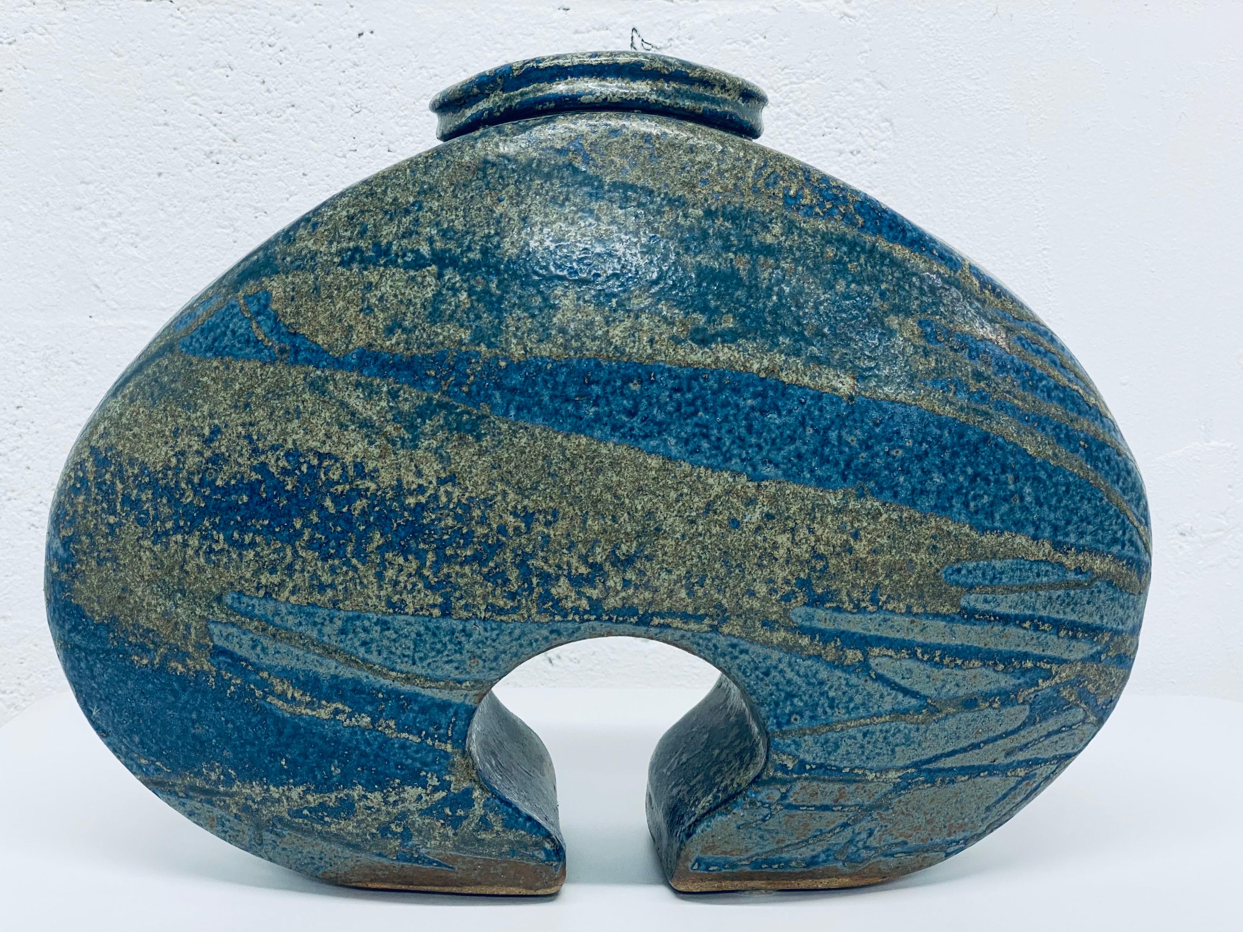 Mid-Century Studio Pottery Vase by Aleph Hammer, Signed For Sale 3