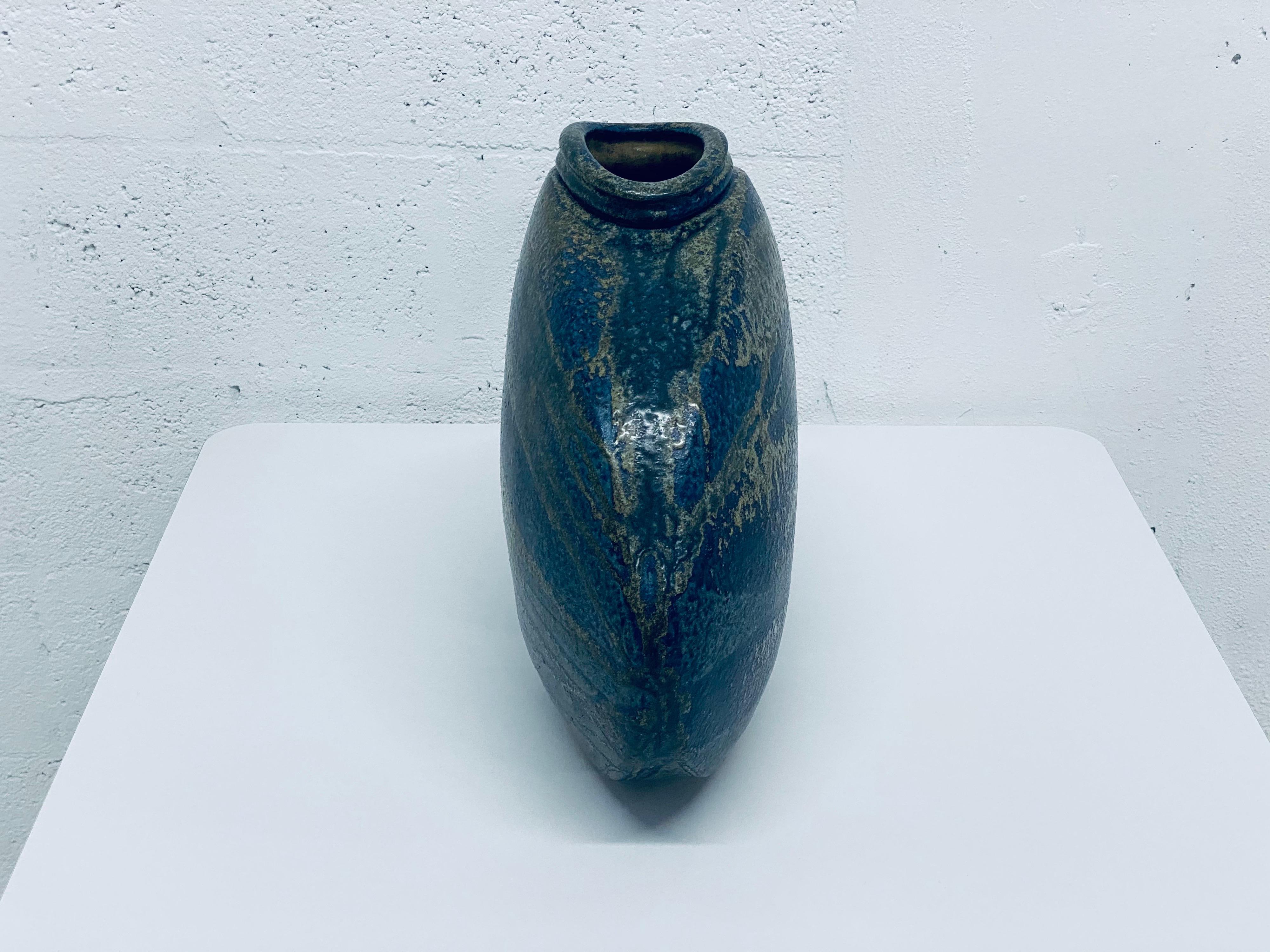 Ceramic Mid-Century Studio Pottery Vase by Aleph Hammer, Signed For Sale