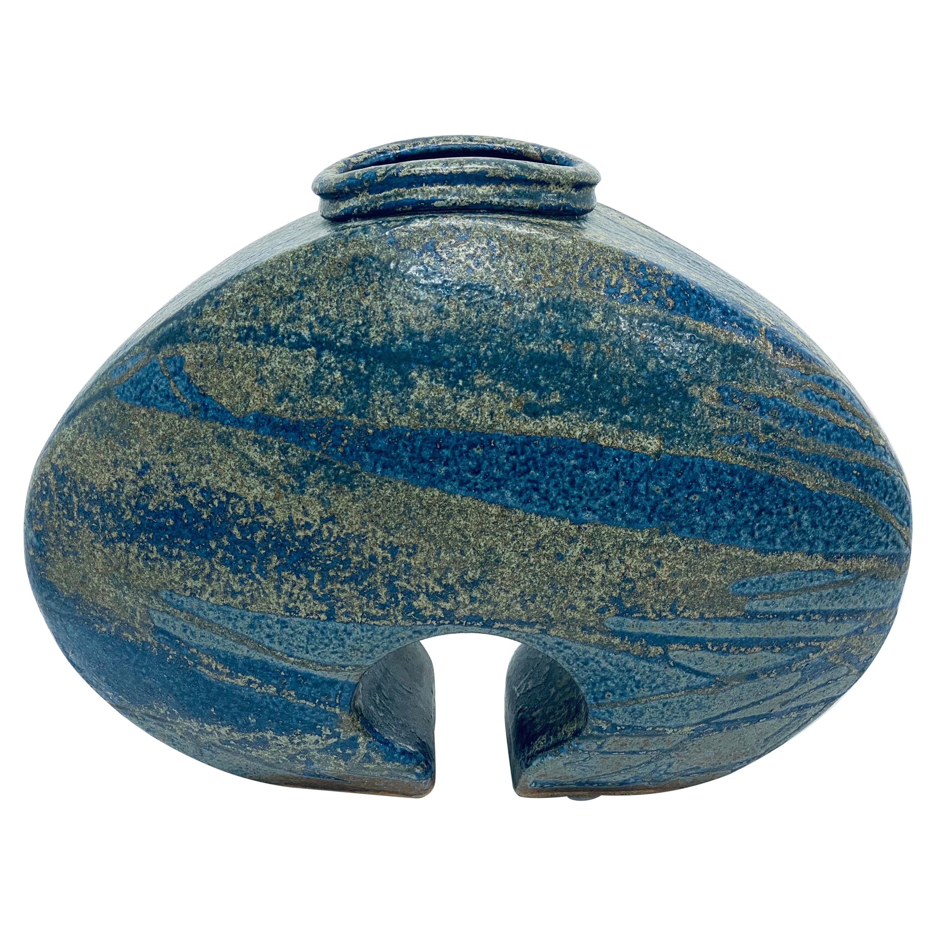 Mid-Century Studio-Keramik-Vase von Aleph Hammer, signiert