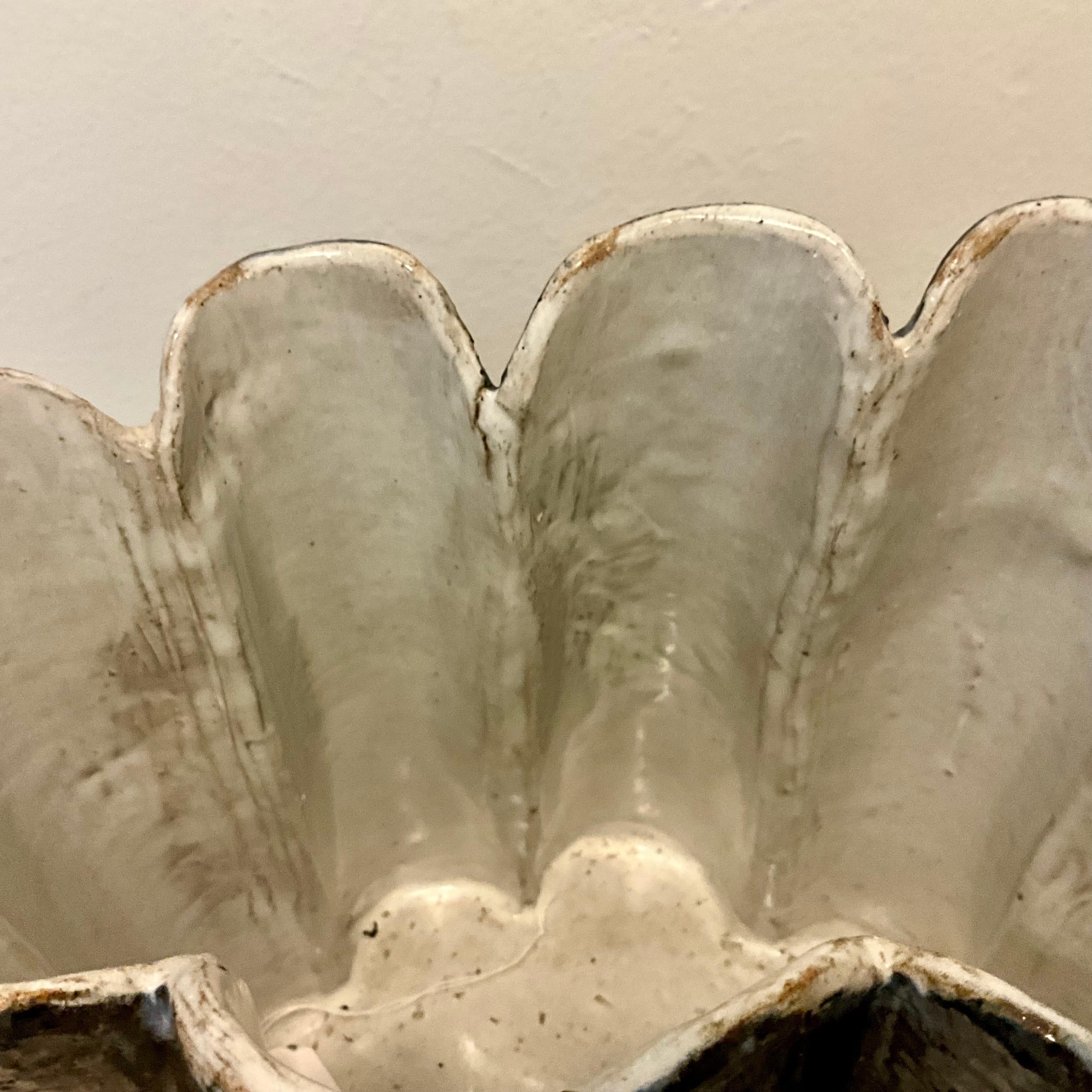 Hand-Crafted Mid-Century Studio Pottery Vessel with Sculptural Faux Tree-Bark For Sale