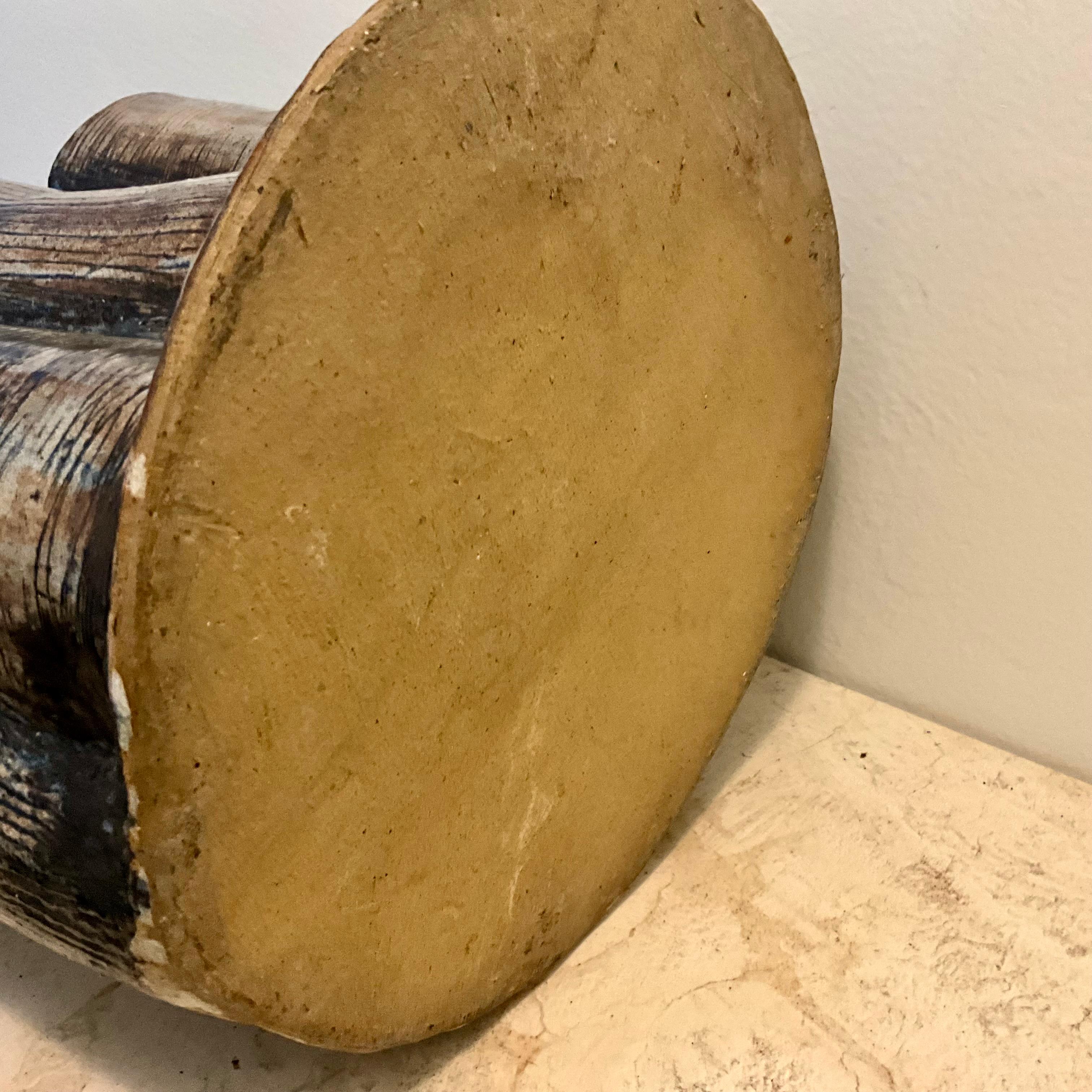 20th Century Mid-Century Studio Pottery Vessel with Sculptural Faux Tree-Bark For Sale