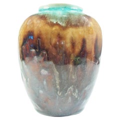 Used Mid Century Studio Pottery Wheel Thrown Stoneware Vase - Unsigned - Late 20th C.