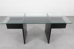 Mid-Century Studio Tetrarch for Bazzani Wood and Glass Desk 70s Italy