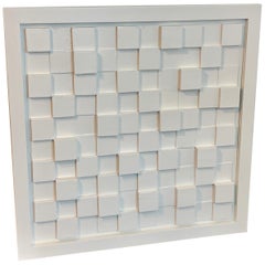 Midcentury "Study in White" Three-Dimensional Cube Wall Sculpture