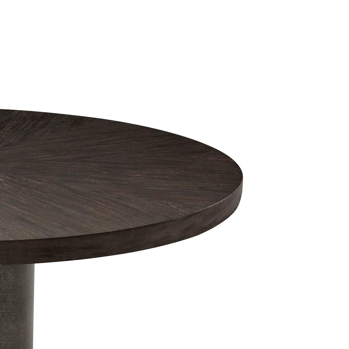 Vietnamese Mid Century Style 60 Round Dining Table - Dark For Sale