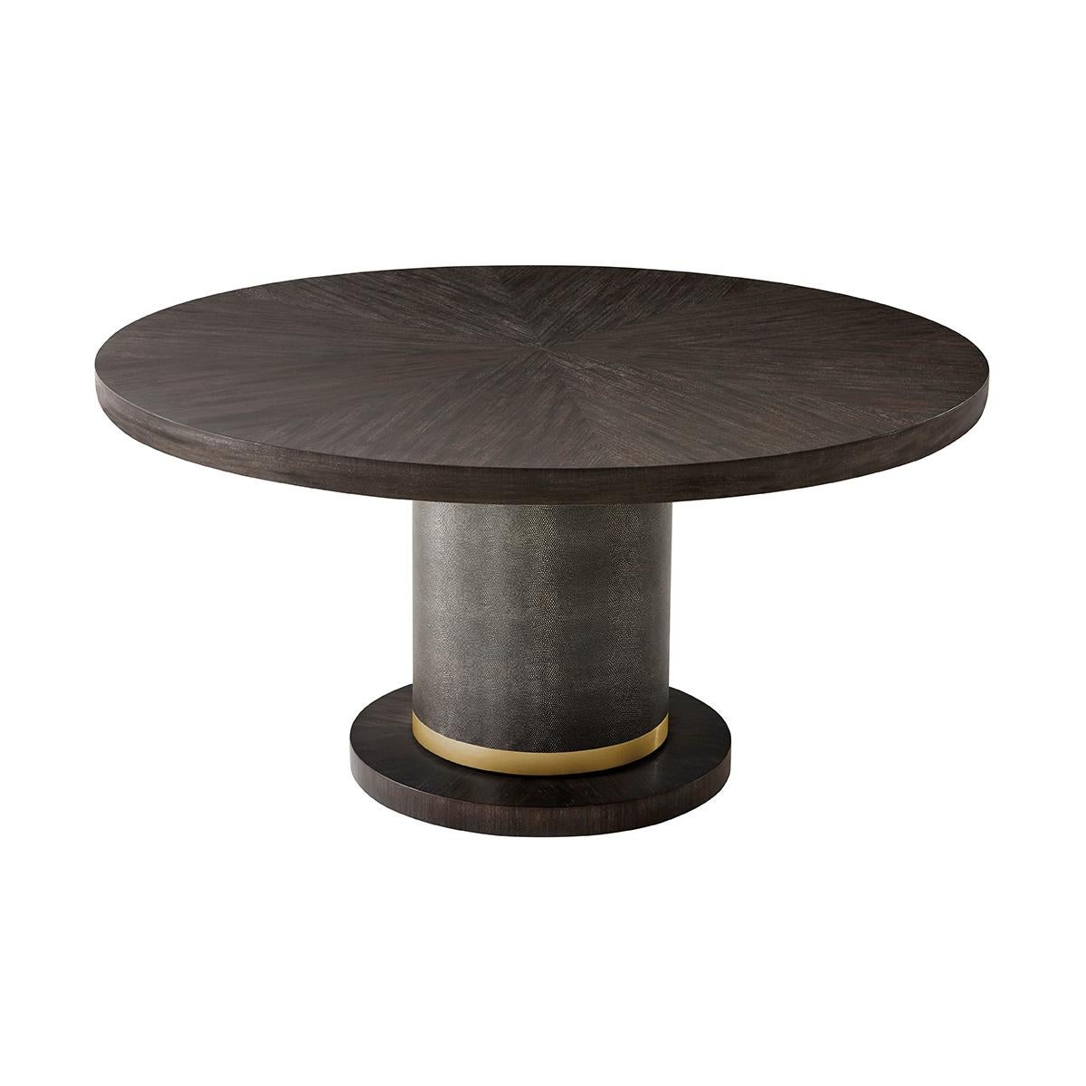 Mid Century Style 60 Round Dining Table - Dark In New Condition For Sale In Westwood, NJ