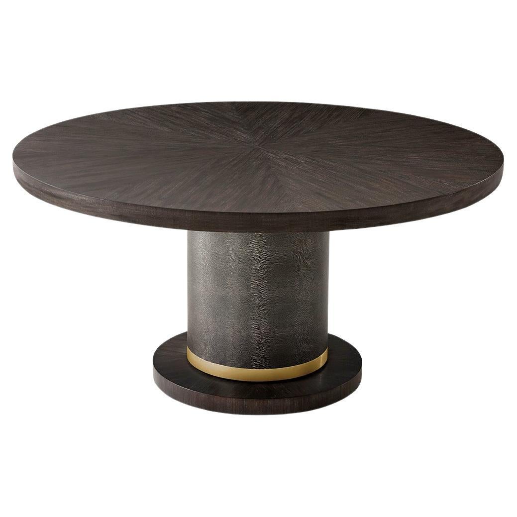 Mid Century Style 60 Round Dining Table - Dark For Sale