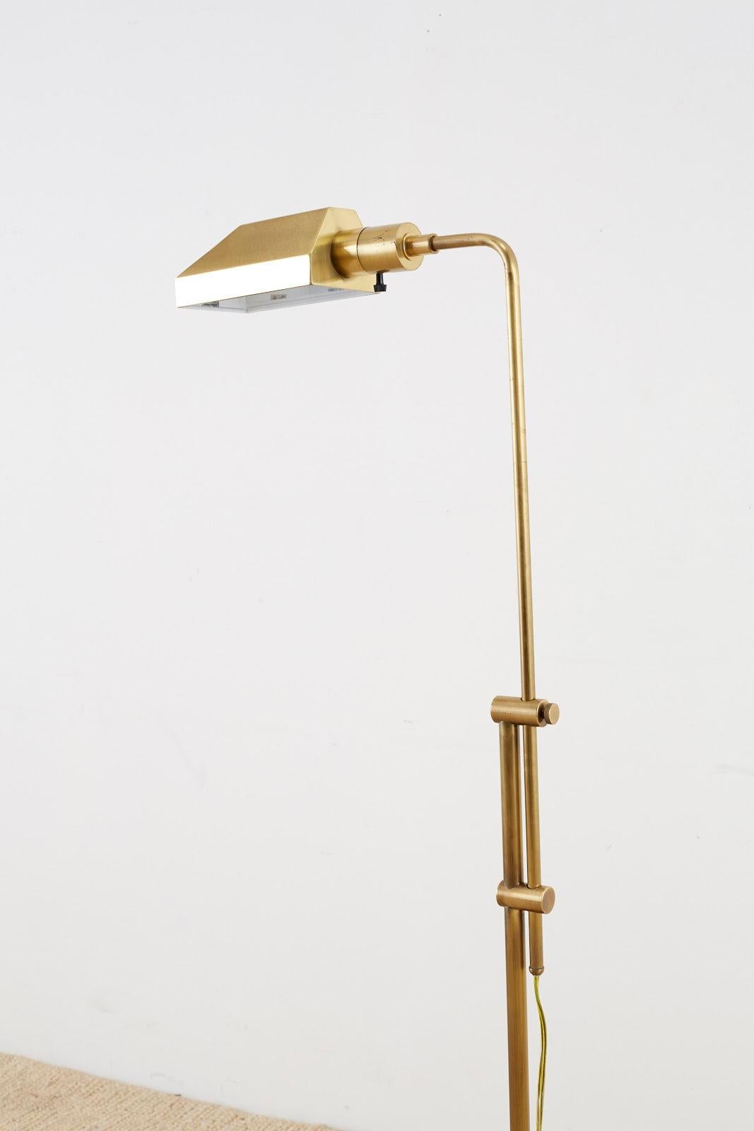 Midcentury Style Adjustable Brass Pharmacy Floor Lamp 3