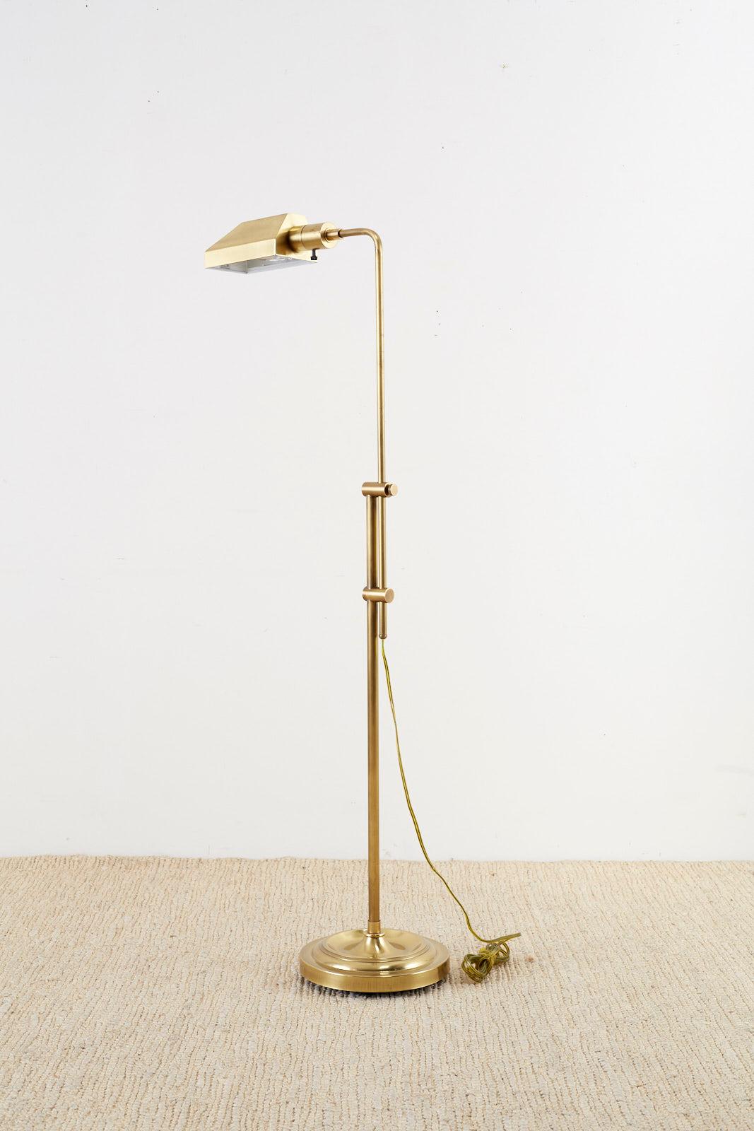 Midcentury Style Adjustable Brass Pharmacy Floor Lamp 4