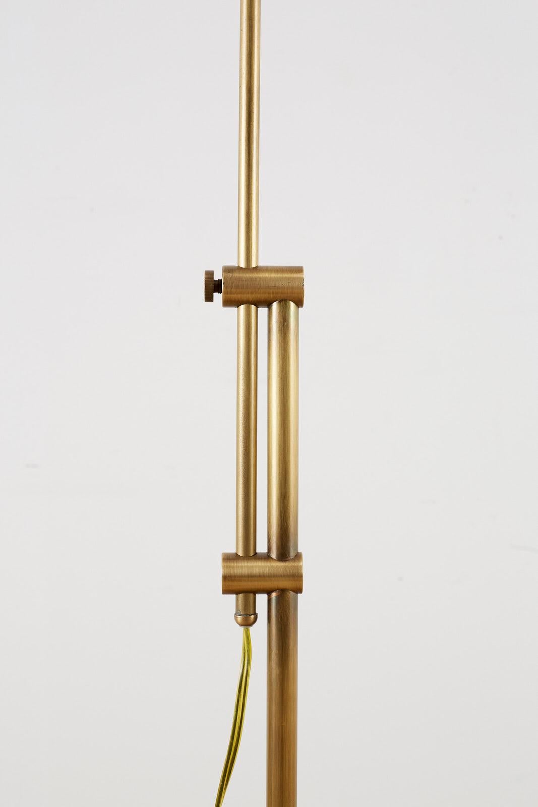 Mid-Century Modern Midcentury Style Adjustable Brass Pharmacy Floor Lamp