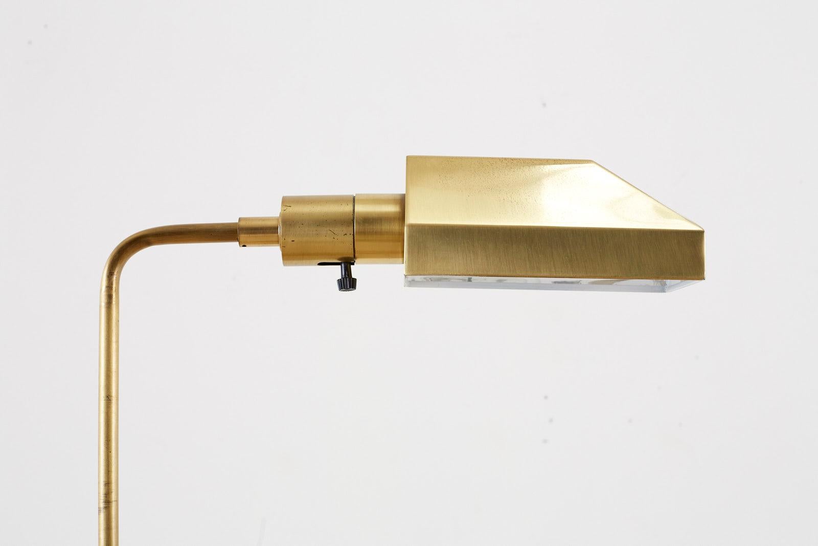 20th Century Midcentury Style Adjustable Brass Pharmacy Floor Lamp