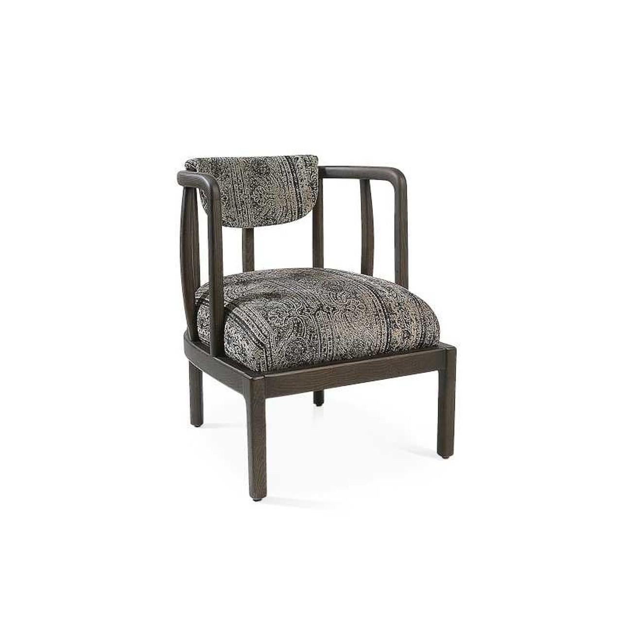 Mid-Century Style Armchair In White Frame & Rose Blossom Resistant Velvet In New Condition For Sale In NEW YORK, NY
