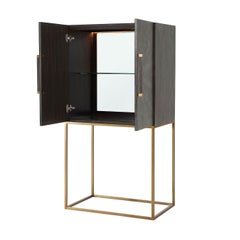 Midcentury Style Bar Cabinet, Dark
