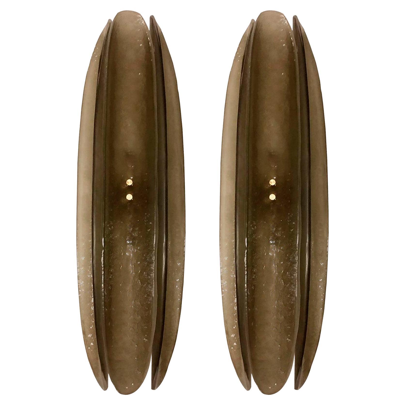 Mid Century Style Black Murano Glass Sconces, Contemporary Design, Italy Murano