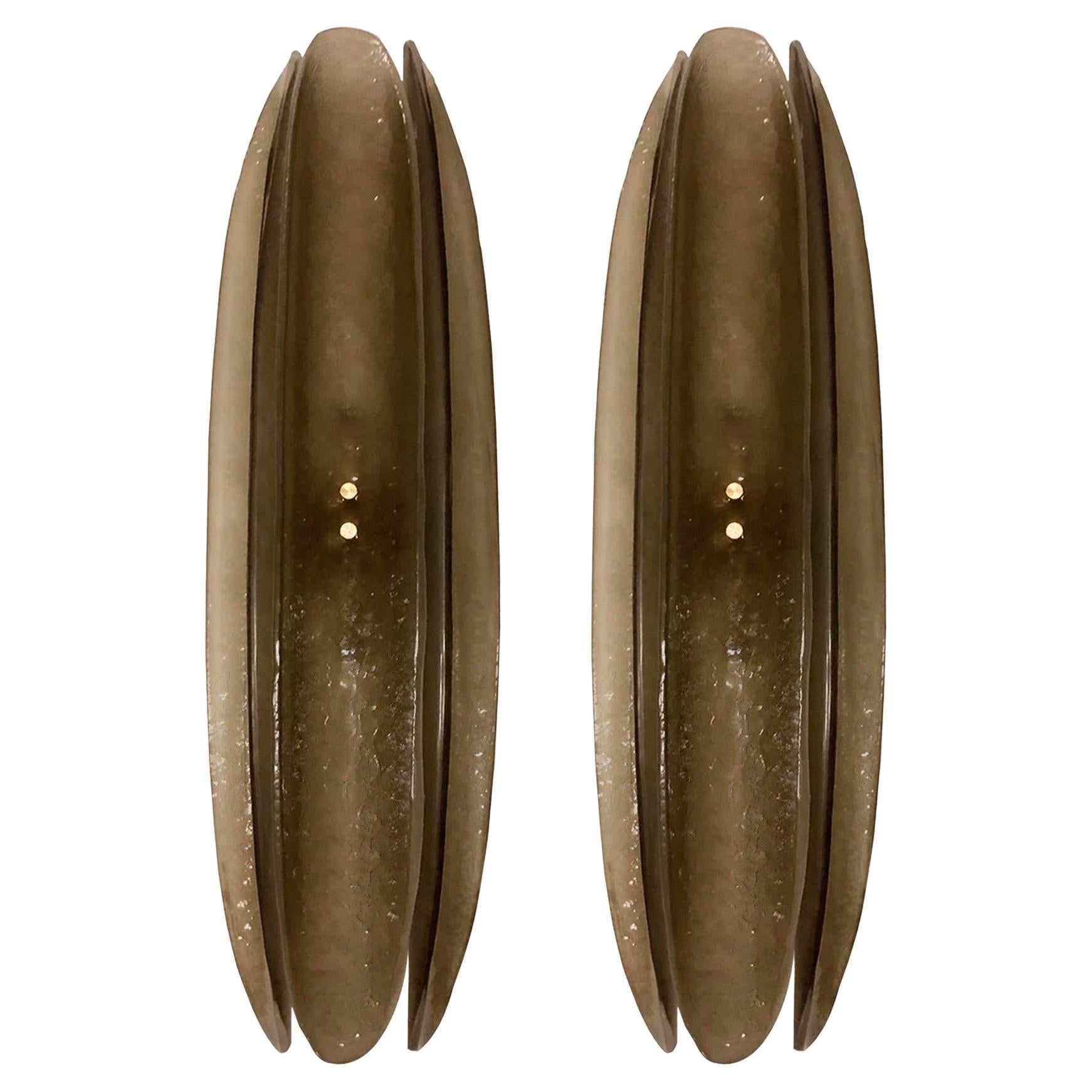 Mid Century Style Black Murano Glass Sconces, Contemporary Design, Italy Murano