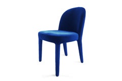 Modern Mid-Century Blue Velvet Dining Chair Eclipse