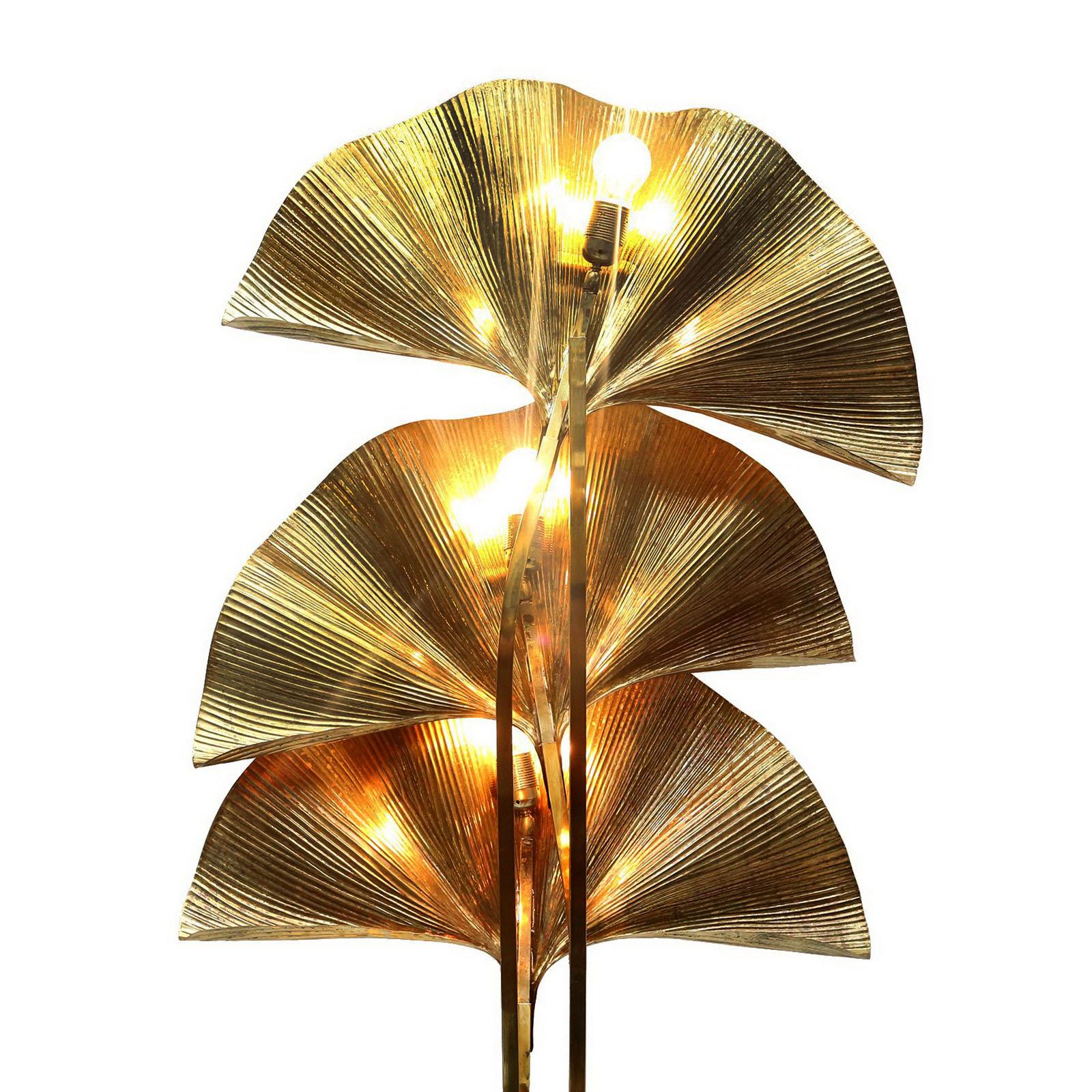 Tommaso Barbi Mid-Century Modern Italian Brass Floor Lamp 