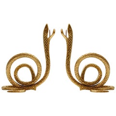Paar italienische Bronze-Kandelaber im Mid-Century-Stil